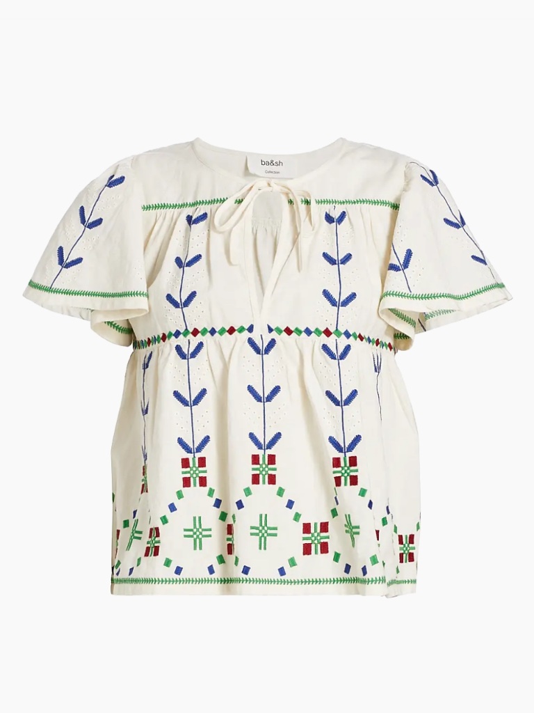 Ba&Sh Embroidered Top Size Xs